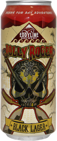 Jolly Roger Black Lager can